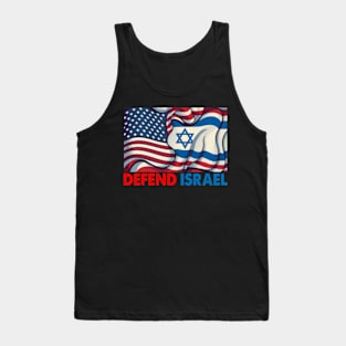 Defend Israel Vintage American Israeli Flag Tank Top